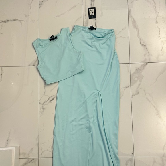 2 piece aqua dress - Picture 5 of 7